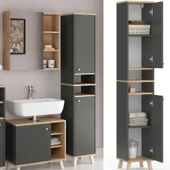 Vicco Meuble de rangement de salle de bain Anthracite 30x174cm