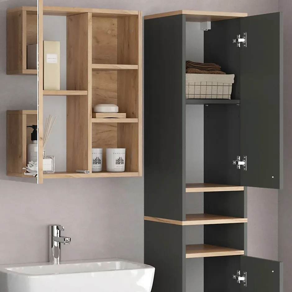 Vicco Meuble de rangement de salle de bain Anthracite 30x174cm
