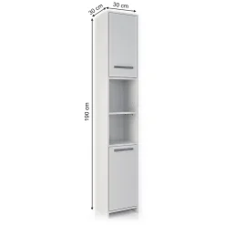 Vicco Meuble de rangement de salle de bain Blanc 30x190cm* Colonne De Salle De Bains