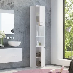 Vicco Meuble de rangement de salle de bain Blanc 30x190cm* Colonne De Salle De Bains