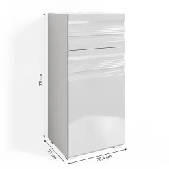 Vicco Meuble de rangement de salle de bain Blanc 36.4x79cm