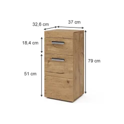 Vicco Meuble de rangement de salle de bain Chêne Wotan 37x79cm