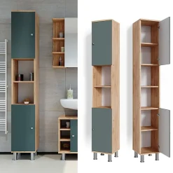 Vicco Meuble de rangement de salle de bain Chêne de force doré 30x190cm* Colonne De Salle De Bains