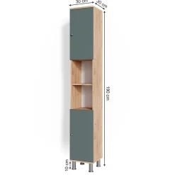 Vicco Meuble de rangement de salle de bain Chêne de force doré 30x190cm* Colonne De Salle De Bains