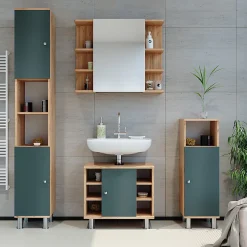Vicco Meuble de rangement de salle de bain Chêne de force doré 30x190cm* Colonne De Salle De Bains
