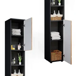 Vicco Meuble de rangement de salle de bain Chêne doré/anthracite 30x192cm* Colonne De Salle De Bains