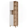 Vicco Meuble salle de bain Sonoma/blanc 50x175cm avec 2 portes* Colonne De Salle De Bains