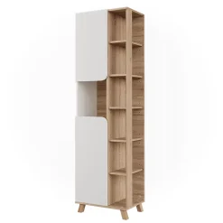 Vicco Meuble salle de bain Sonoma/blanc 50x175cm avec 2 portes* Colonne De Salle De Bains