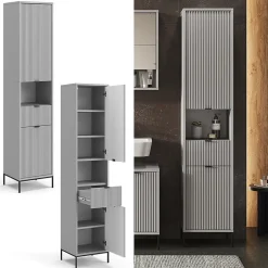 Vicco Meuble salle de bain Gris 40x190cm avec portes, et tiroir* Colonne De Salle De Bains