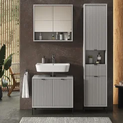 Vicco Meuble salle de bain Gris 40x190cm avec portes, et tiroir* Colonne De Salle De Bains