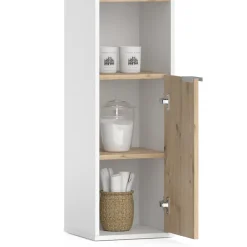 Vicco Meuble salle de bain Blanc 30x165cm avec portes, et compartiments ouverts* Colonne De Salle De Bains