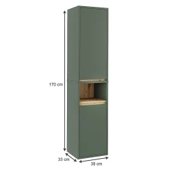 Vicco Meuble salle de bain Vert/Artisan 38x170cm avec 2 portes