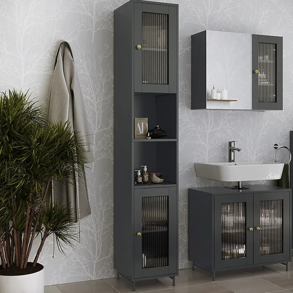 Vicco Meuble salle de bain Gris 30x171.5cm* Colonne De Salle De Bains