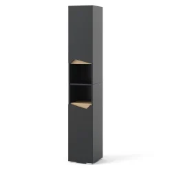 Vicco Meuble salle de bain Anthracite 30x180cm avec portes, et compartiments ouverts* Colonne De Salle De Bains