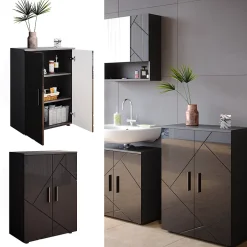 Vicco Meuble salle de bain Anthracite Haute brillance 60x81cm