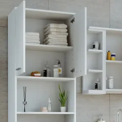 Vicco Meuble salle de bain Blanc 56.1x190cm Armoire de toilette* Colonne De Salle De Bains