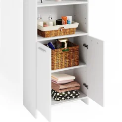 Vicco Meuble salle de bain Blanc 56.1x190cm Armoire de toilette* Colonne De Salle De Bains