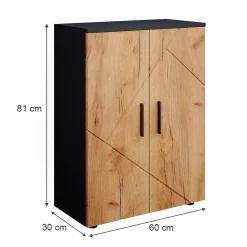 Vicco Meuble salle de bain Anthracite/chêne doré 60x81cm* Armoire De Salle De Bains
