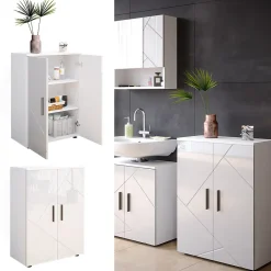 Vicco Meuble salle de bain Blanc Haute brillance 60x81cm* Armoire De Salle De Bains