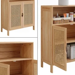 Vicco Meuble salle de bain Bambou 60x80cm* Armoire De Salle De Bains