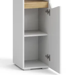Vicco Meuble salle de bain Blanc 30x180cm avec portes, et compartiments ouverts* Colonne De Salle De Bains