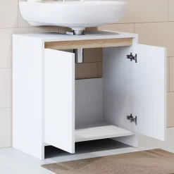 Vicco Meuble sous vasque simple Blanc/Sonoma 58x60cm