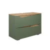 Vicco Meuble sous vasque simple Vert/Artisan 80x57.5cm avec 2 tiroirs* Meuble Vasque