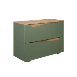 Vicco Meuble sous vasque simple Vert/Artisan 80x57.5cm avec 2 tiroirs* Meuble Vasque