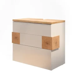 Vicco Meuble sous vasque simple Blanc 70x64.5cm avec 2 tiroirs