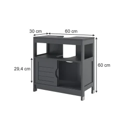 Vicco Meuble vasque simple Gris 60x60cm* Meuble Vasque