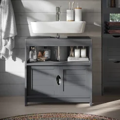 Vicco Meuble vasque simple Gris 60x60cm* Meuble Vasque