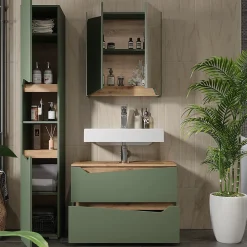 Vicco Meubles bain Vert/Artisan 3 parties avec meuble haut* Ensemble Meuble De Salle De Bains