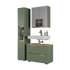 Vicco Meubles bain Vert/Artisan 3 parties avec meuble haut* Ensemble Meuble De Salle De Bains