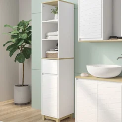 Vicco Meubles de salle de bain Blanc 30x151cm avec tiroirs