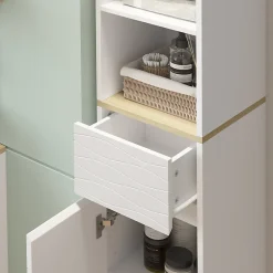 Vicco Meubles de salle de bain Blanc 30x151cm avec tiroirs