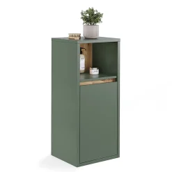 Vicco Midischrank Vert/Artisan 33x80cm avec porte et étagère ouverte