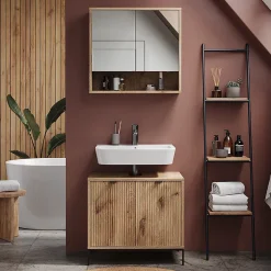 Vicco miroir de salle de bain Chêne Viking 70x65cm avec 2 portes* Armoire De Toilette