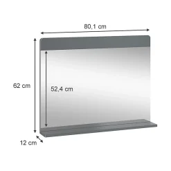 Vicco Miroir de salle de bain Gris 80.1x62cm