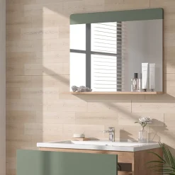 Vicco Miroir de salle de bain Force dor Chêne/Vert 80.1x62cm avec abonnement* Armoire De Toilette