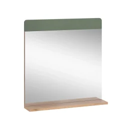 Vicco Miroir de salle de bain Vert/force de lor Chêne 60x62cm avec tablette