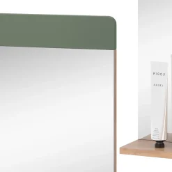 Vicco Miroir de salle de bain Vert/force de lor Chêne 60x62cm avec tablette