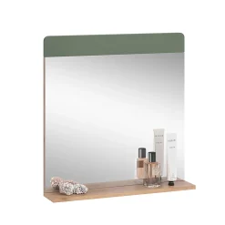 Vicco Miroir de salle de bain Vert/force de lor Chêne 60x62cm avec tablette