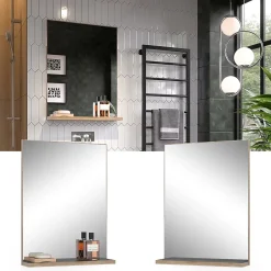 Vicco Miroir de salle de bain Anthracite/Viking Oak 60x80cm