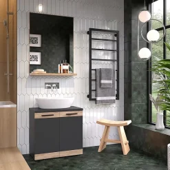 Vicco Miroir de salle de bain Anthracite/Viking Oak 60x80cm