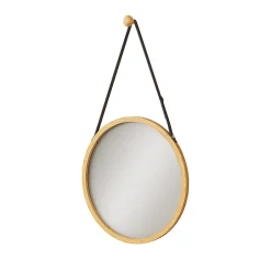 Vicco Miroir mural Bambou 38x38cm avec sangle réglable