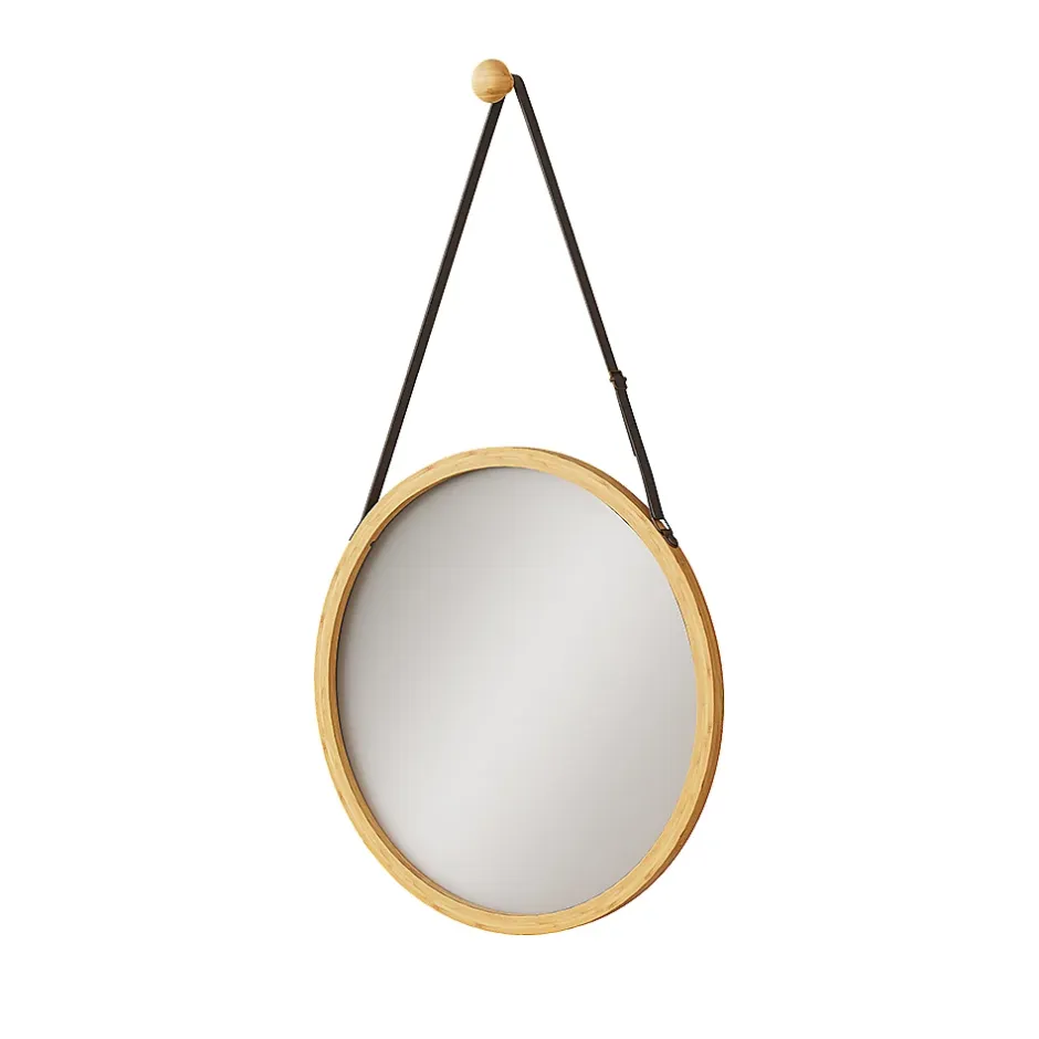 Vicco Miroir mural Bambou 38x38cm avec sangle réglable
