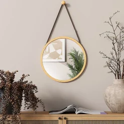 Vicco Miroir mural Bambou 38x38cm avec sangle réglable