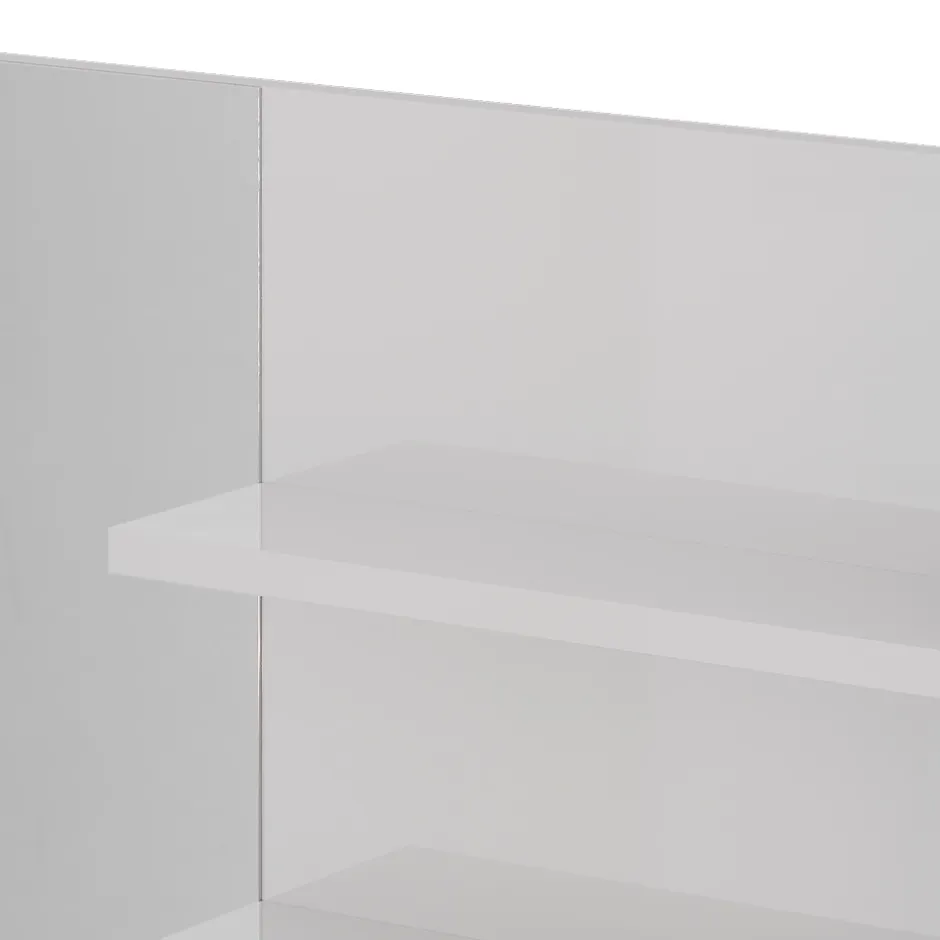 Vicco Miroir mural Blanc Haute brillance 89.8x65cm avec compartiments ouverts