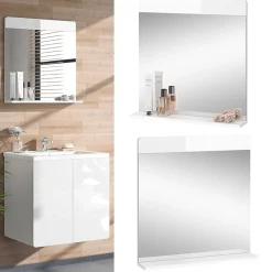 Vicco Miroir mural Blanc Haute brillance 60x62cm* Armoire De Toilette