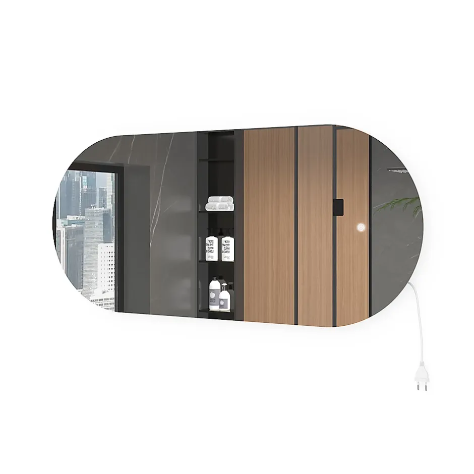 Vicco Miroir mural Blanc 110x50cm avec éclairage LED